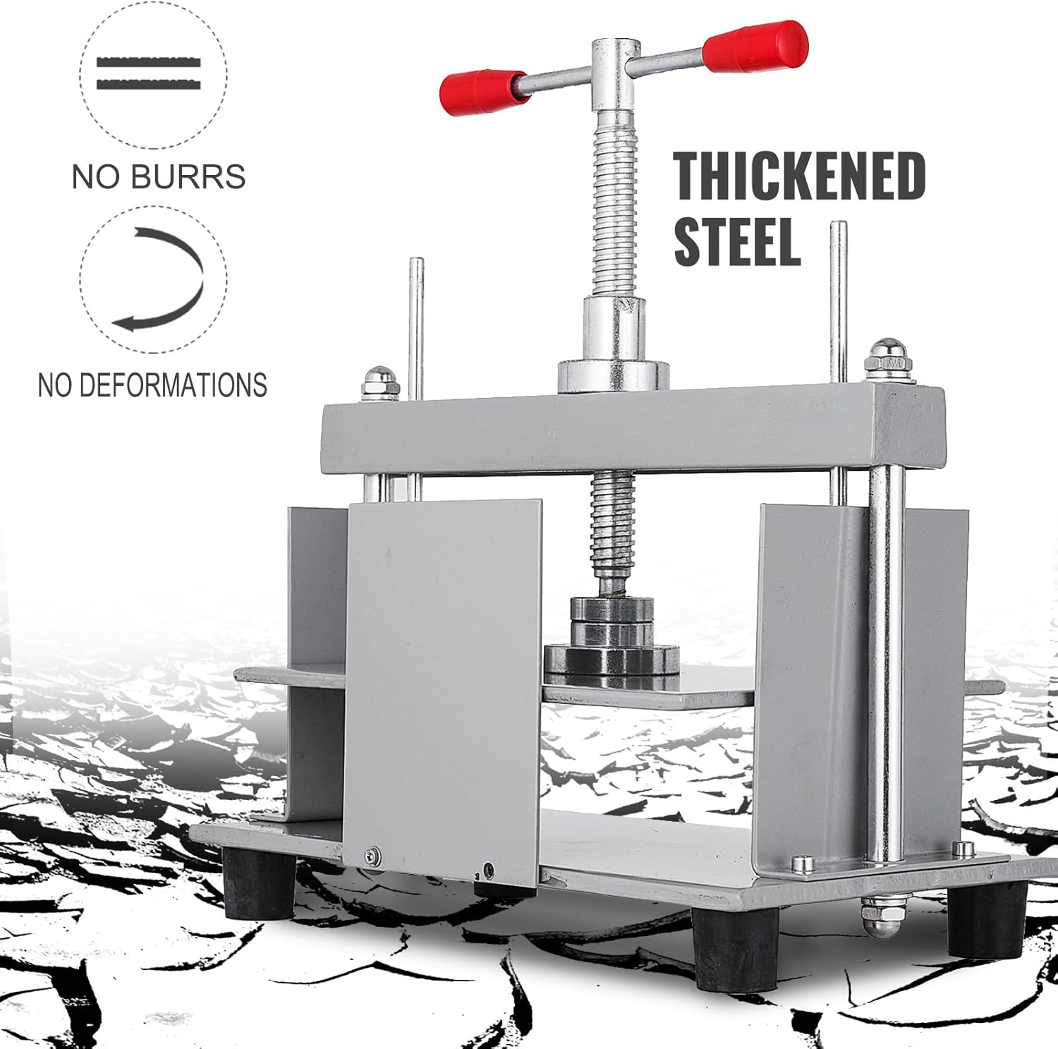 VEVOR Manual Paper Press Machine, 12x8.6 inch for A4 Sized Papers Flatting Machine, 10cm Thickness Steel Frame Manual Flat Paper Press Machine, Papermaking Book Press