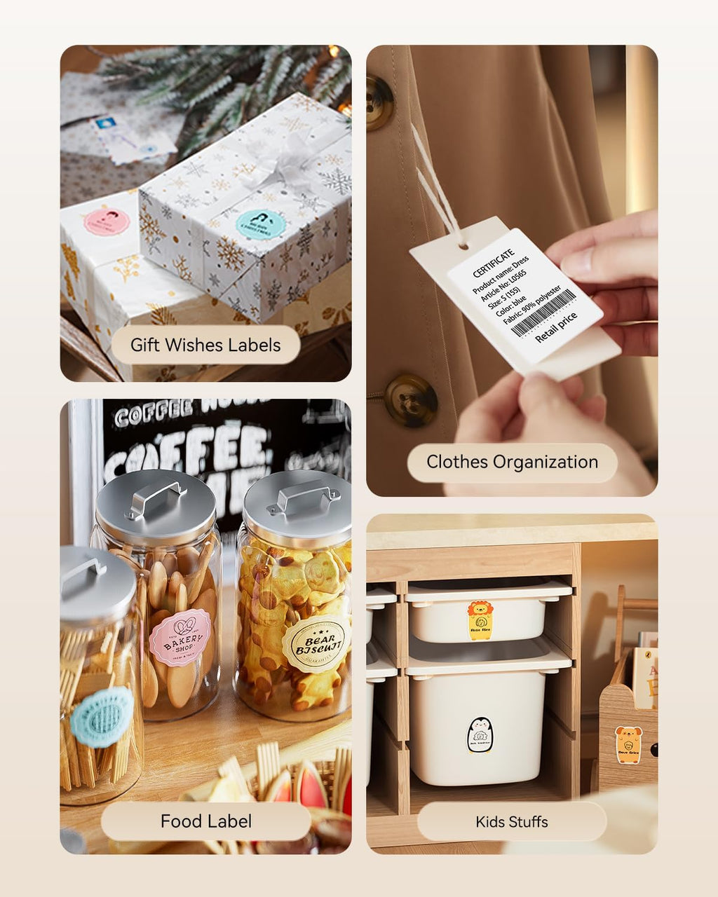 NIIMBOT B21 Label Maker, 2 Inch Portable Thermal Label Printer, Label Maker Machine with Tape, Compatible with Android, iOS & PC,Labeling for Home Storage Office and Small Business,Black