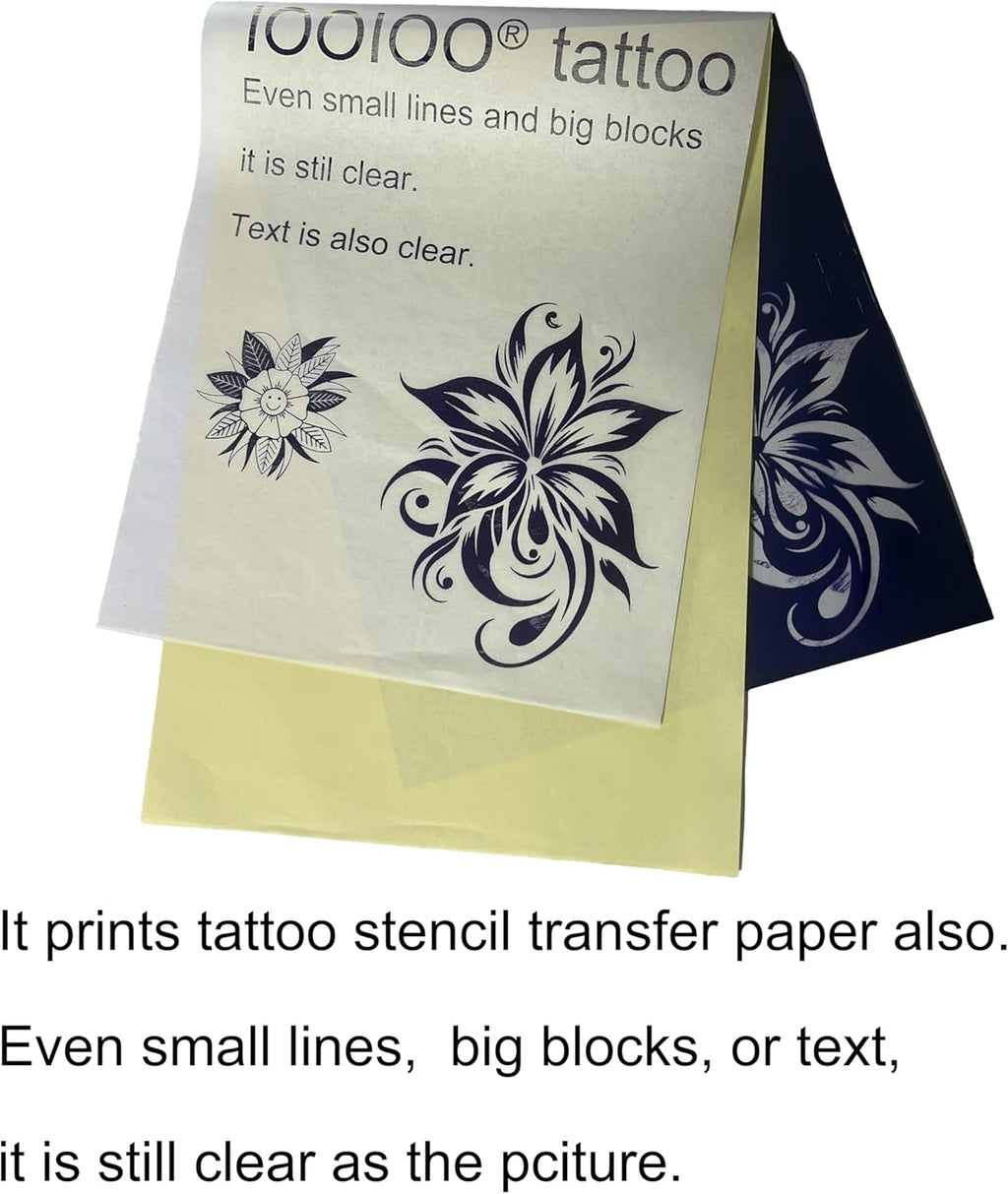 IOOIOO D210 Portable Printer, Wireless Inkless Bluetooth Thermal Printer for Tattoo Stencil Transfer Paper, for 8.5 x 11 Letter, A4 Rolled & Folded Thermal Paper (Black, Without Carrying Case)