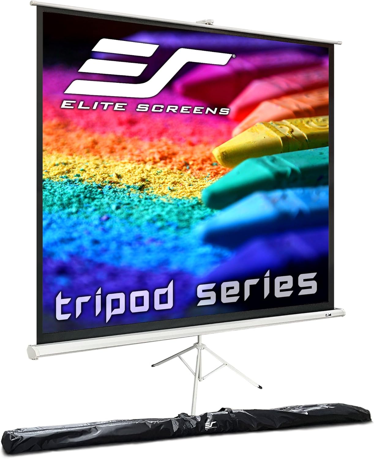 Elite Screens Tripod Series, 113-INCH 1:1, 16:9, 4:3 Adjustable Multi Aspect Ratio Portable Indoor Outdoor Projector Screen, 8K 4K Ultra HD 3D Ready, US Based Company 2-YEAR WARRANTY, T113NWS1 - White