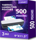 500 Pack Laminating Sheets, Holds 8.5 x 11 Inch Sheets, 3 mil, 9 x 11.5 Inches Thermal Laminating Pouches Lamination Sheet Paper for Laminator, Clear, Letter Size, Office and School Supplies