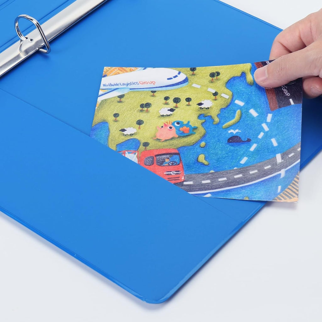 COMIX Sturdy 1 Inch Binders 3 Ring with Clear View Cover, 1" Slant-D Ring View Binder Holds 225 Sheets of US Letter Size Paper, 6 Pack (Light Blue)