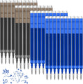 0.7 mm Erasable Gel Ink Pen Refills Compatible with Frixion Friction, Smooth Writing Multicolor Retractable Fine Point Pen Refill for School Office Home Art (Blue & Black, 40)