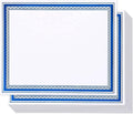 Best Paper Greetings Certificate Paper with Blue Foil Border - 8.5 x 11 In, 50 Sheets - Bulk Blue Border Certificate Paper - Inkjet & Laser Printer Compatible