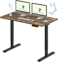 FLEXISPOT E3 Dual Motor Electric Standing Desk 48x30 Inch Whole-Piece Board Height Adjustable Electric Sit Stand Desk (Black Frame + Special Walnut Desktop, 2 Packages)