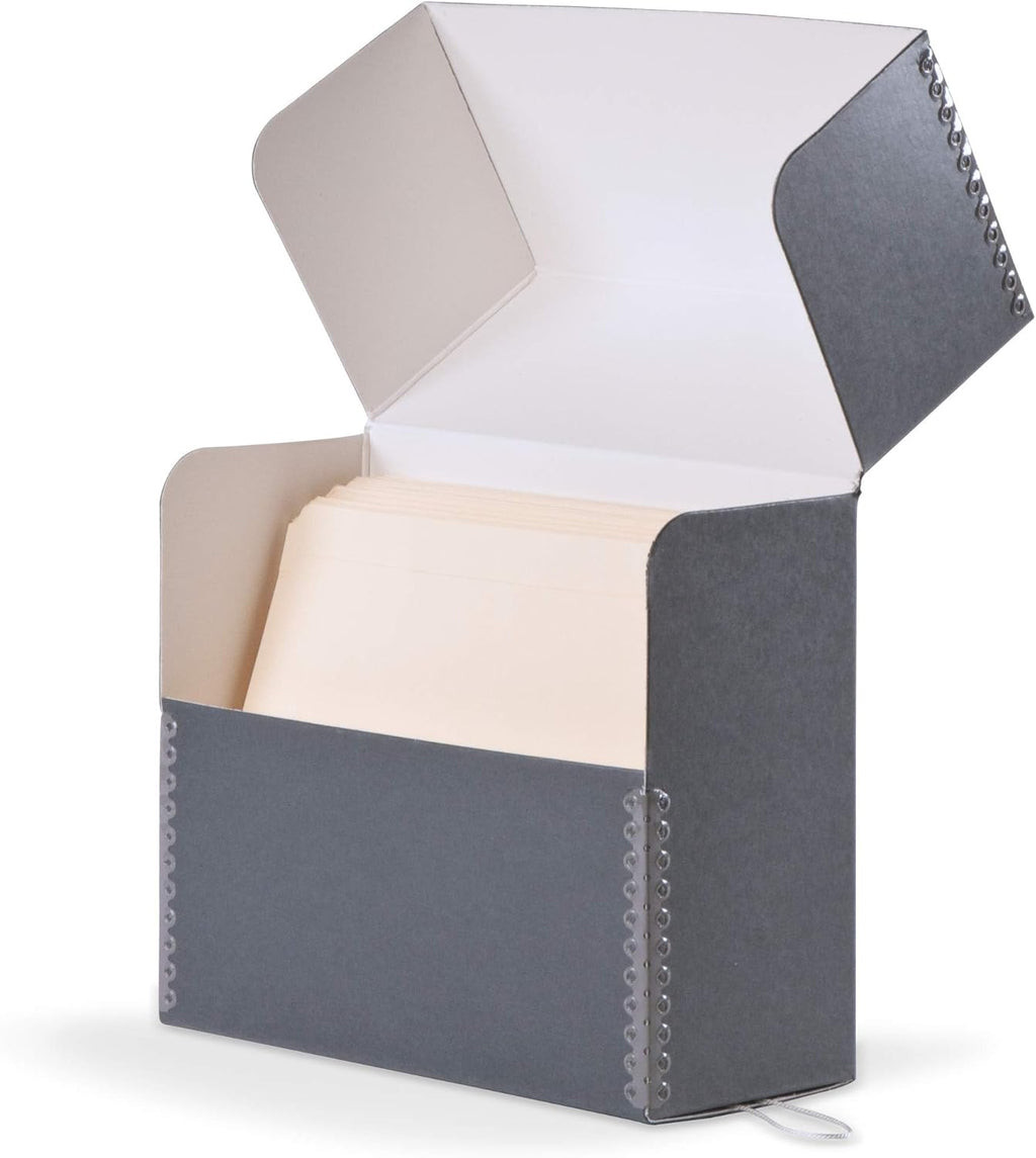 Gaylord Archival Blue/Grey Flip-Top Document Storage Box - 4W x 15 1/4L x 10 1/4" H