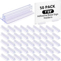 Fulmoon 50 Pcs Sign Holder, Adhesive Base Sign Holders Multiple Uses for Counters, Warehouses, Base Holders with Strong Adhesive (1*6in)