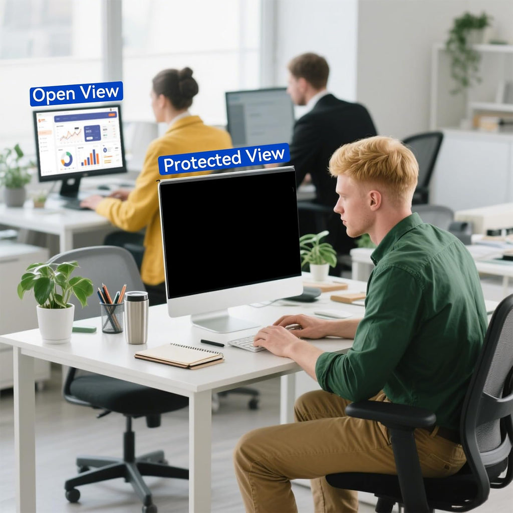 MOSISO 20-22 inch Computer Privacy Screen Protector for 16:9 Monitor, Eye Protection Frame Hanging Type Removable Anti-Scratch Acrylic Privacy Filter for Diagonal 20, 21.5, 22 inch PC Monitor