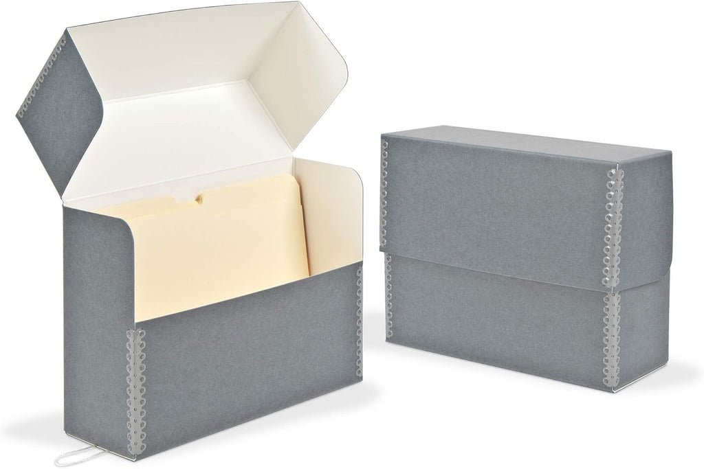 Gaylord Archival Blue/Grey International A4 Flip-Top Document Storage Box - 5W x 13L x 10 1/4" H