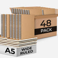 48 Pack Wide Ruled Kraft Spiral Notebook, 5.8 x 8.3, 120 Pages (60 Sheets), No-Bleed, 100 GSM, Bulk Lined Journal Notebooks for Writing, Memo Diary Planner School Travel Office Supplies