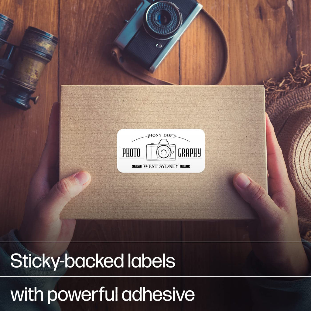 HP 2x1 Direct Thermal Shipping Labels, 2 Rolls, 1375 Sheets per Roll, Multipurpose White Labels for Personal or Business Use, Compatible with HP and Other Thermal Printers