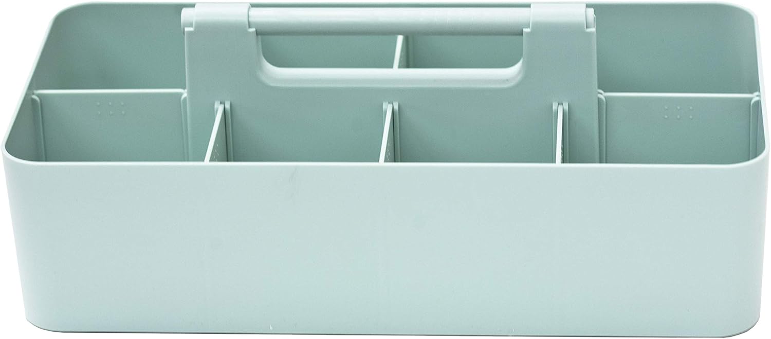 -Large Portable Caddy, DIY Dividers, 8 Compartments, Office Supplies Organizer, Simple, Portable Basket with Handle Storage Organizer Modern,Endless Multi Use -Made in USA