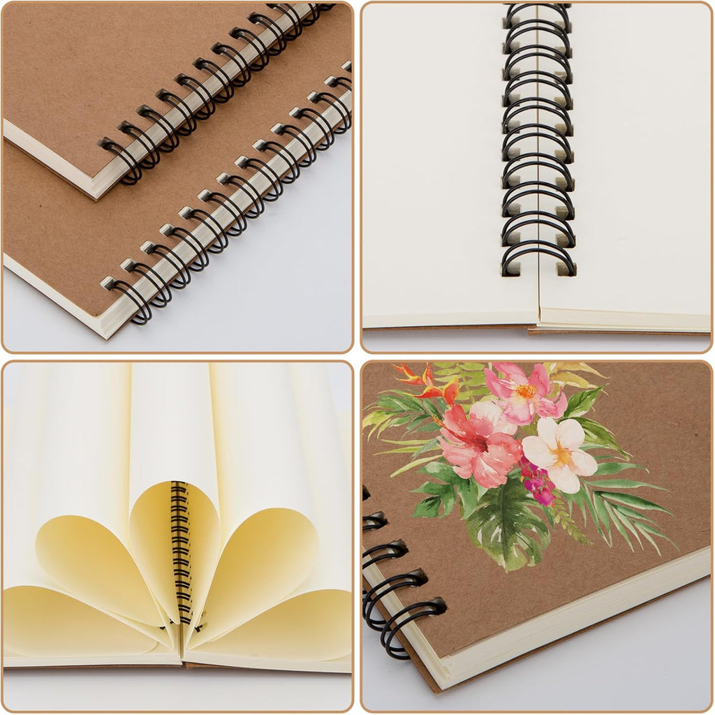 24 Pack A5 Spiral Notebook,Soft Cover,Blank Sketch,Wire-Bound Journal Notebook,120 Pages, Unlined Paper Diary Notebook for Office, Business, School Supplies