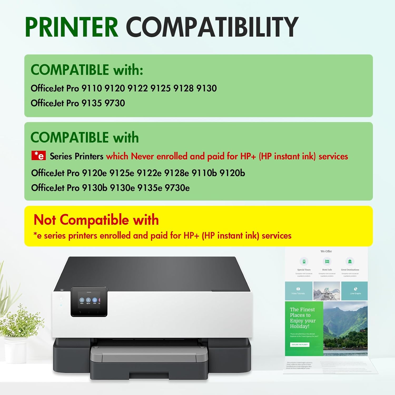 936XL 936 Ink Cartridges Combo Pack: Replacement for HP 936e Ink 936XL Black and 936 Color Combo Pack for HP OfficeJet Pro 9125e 9120e 9730e 9130 9135e 9122e 9128e 9110b 9120b 9130b 9130e Printer