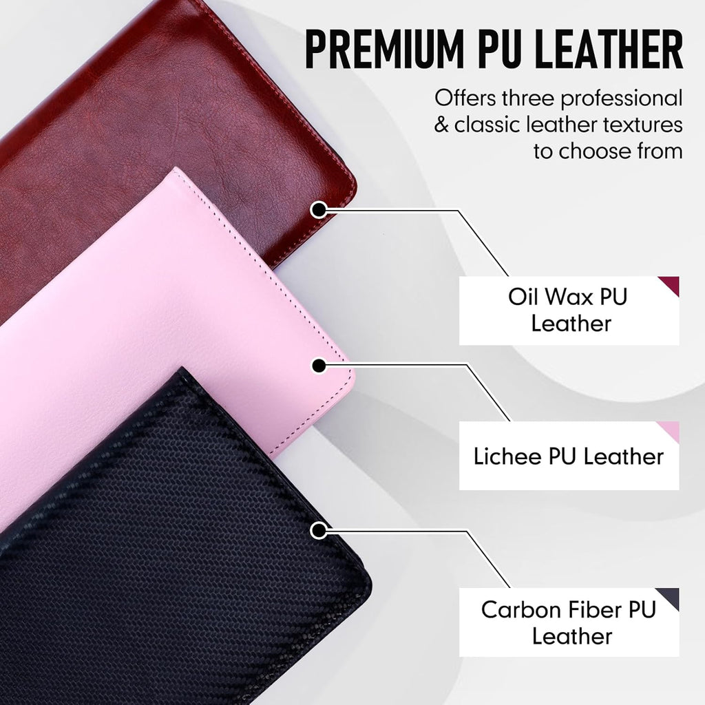 300 Business Cards Holder, 50 Pages Gift Cards Holder, Professional PU Leather Credit Cards Organizer Wallet, Portable Name Card Book Binder Folder, Men Women & Office Supplies, Navy Blue