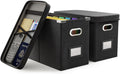 Oterri File Organizer Box with Lid, Hanging Filing File Box with Mesh Pocket, Document Organizer Box for Letter Files, Portable Storage Box with Smooth Sliding Rail for Office&Home (2 PCS, Black)