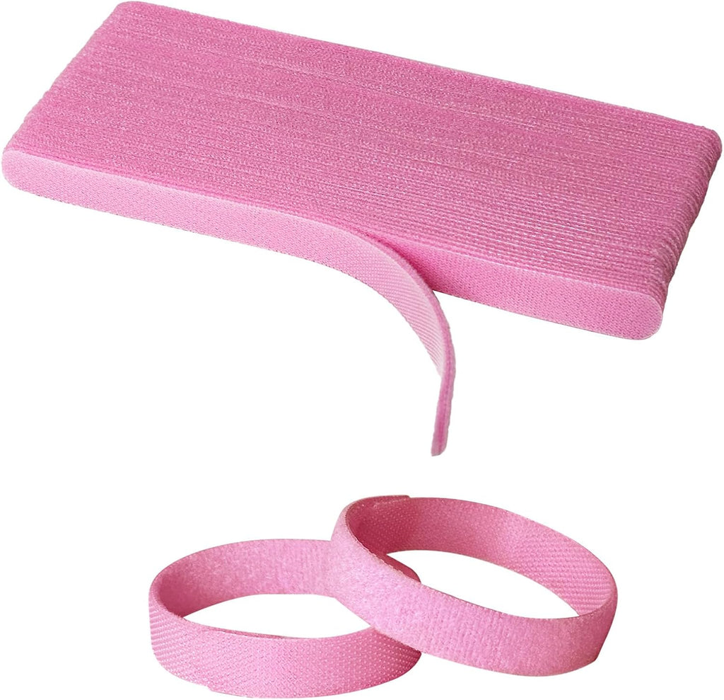 YOVXLO 50PCS 6 Inch Reusable Cable Ties, Adjustable Fastening Ties, Microfiber Cloth for Computer Link Cable Cord Management (Pink)