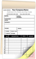 Custom 5.5" X 8.5" Invoice Receipt Book, Carbonless NCR Invoice Book in 3-Part Duplicate Receipts, Estimates, Purchase Orders, Sales Orders, Price Forms with Your Company/Business Name