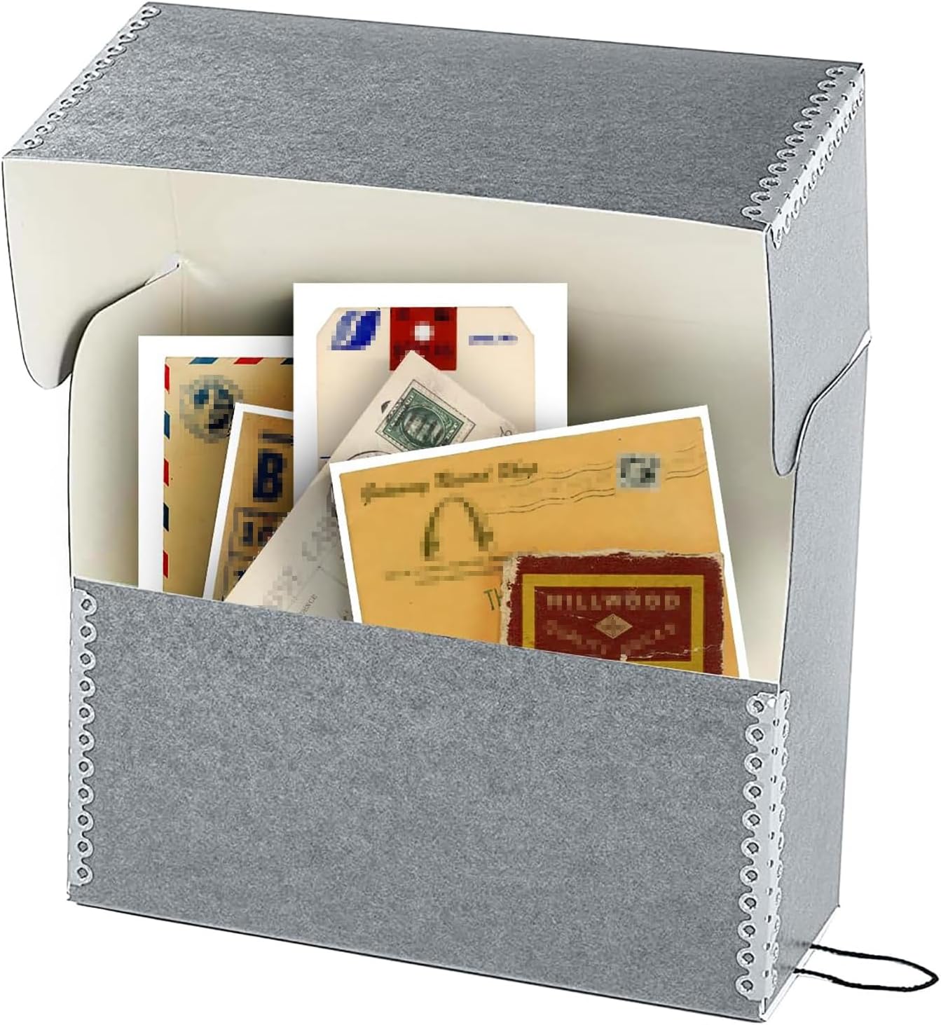 Lineco Archival Document Storage Box with Metal Edge, Acid-Free Gray Boxboard, Organize and Store Files, Prints, Photos, Jumbo-Sized Case 15.5" x 12.5" x 5" Wide