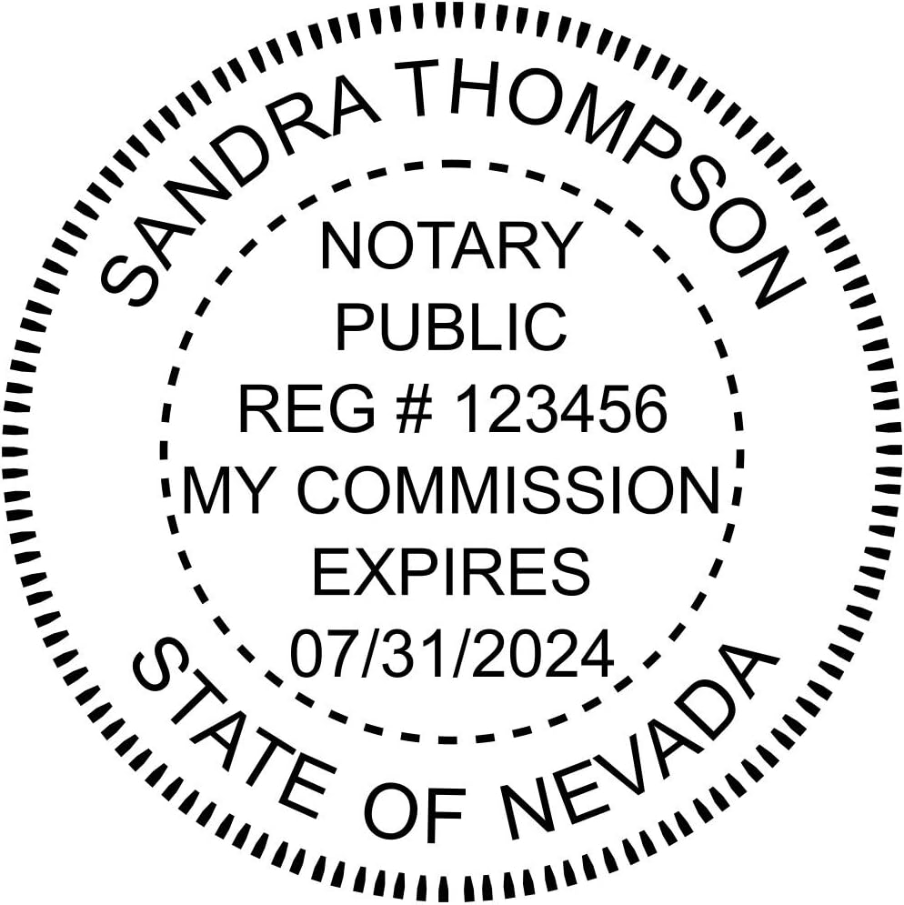 Nevada Round Notary Stamp | Official State Notary Stamp | Official Seals | Meets State Specifications (Nevada, Round Stamp)