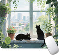 Square Mouse Pad Black Cat, Personalized Premium-Textured Custom Mouse Mat Design, Washable Mousepad Cloth, Non-Slip Rubber Base Computer Mouse Pads for Wireless Mouse