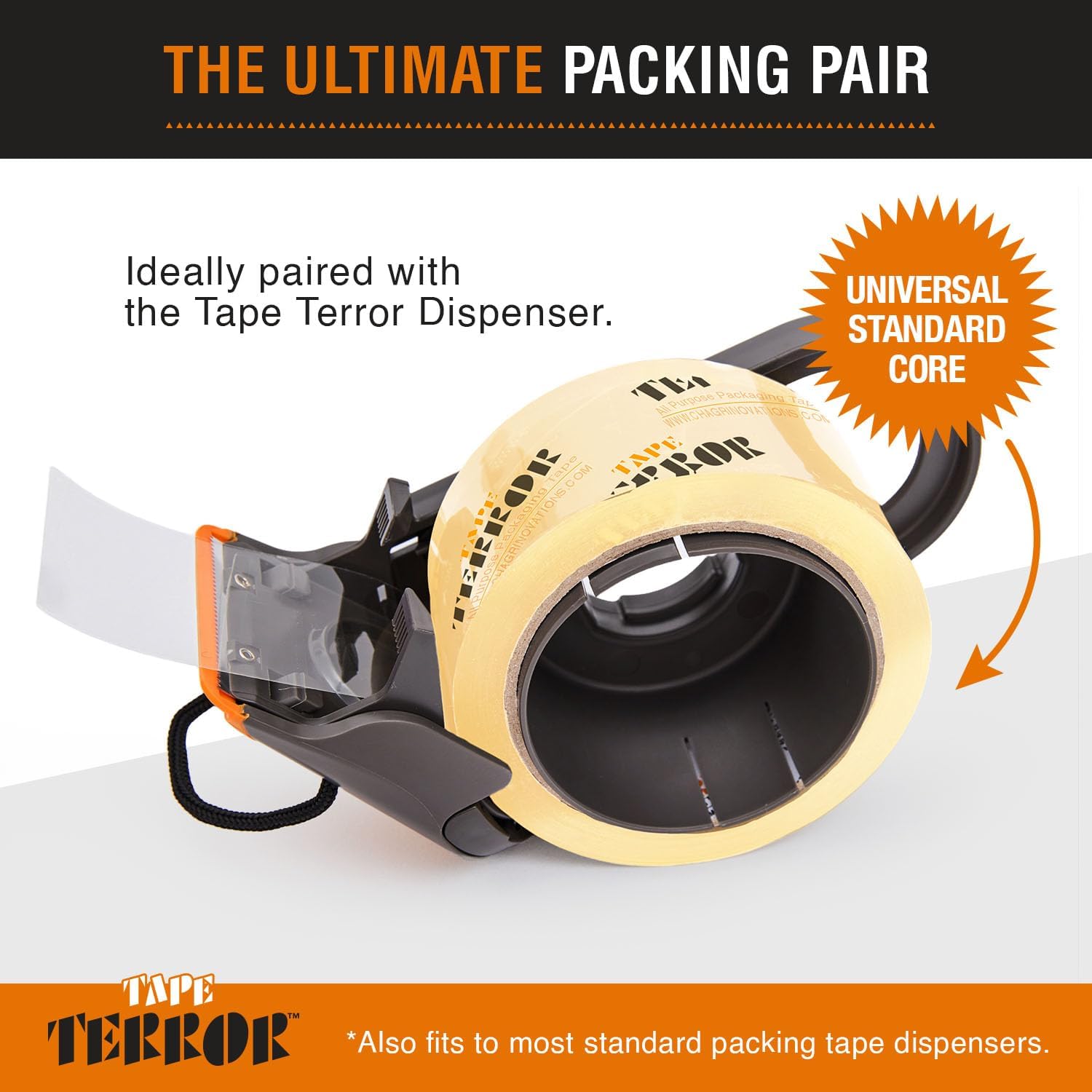All-Purpose Clear Packing Tape (6 Rolls) - Heavy Duty Tape for Packing, Moving Boxes, Storage, Labeling, Crafts, and More - Shipping, Packaging, School, & Office Supplies (48mm x 50m per Roll)