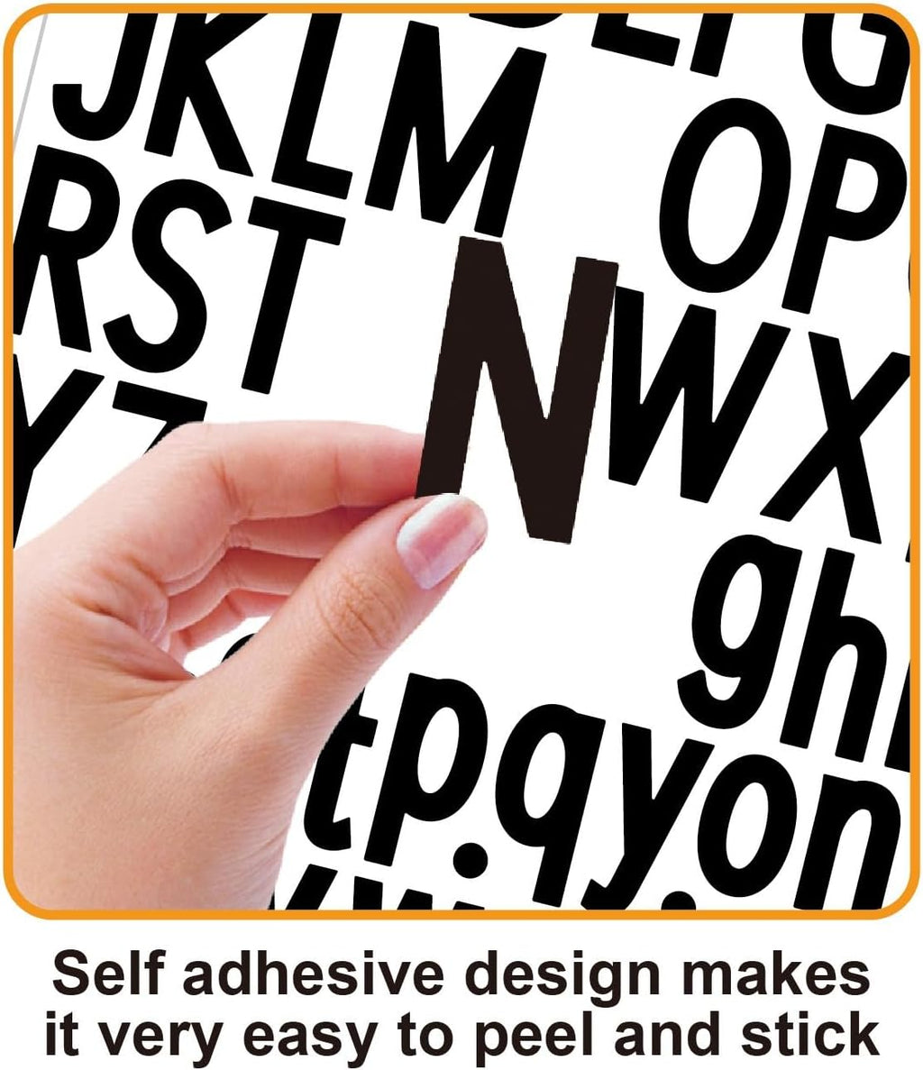 10 Sheets Letter and Number Stickers 1.5 inch Vinyl Self-Adhesive Alphabet Stickers, Mailbox Numbers Stickers, Cup Labels, Holiday Party Decoration (Black, 1.5 inch)
