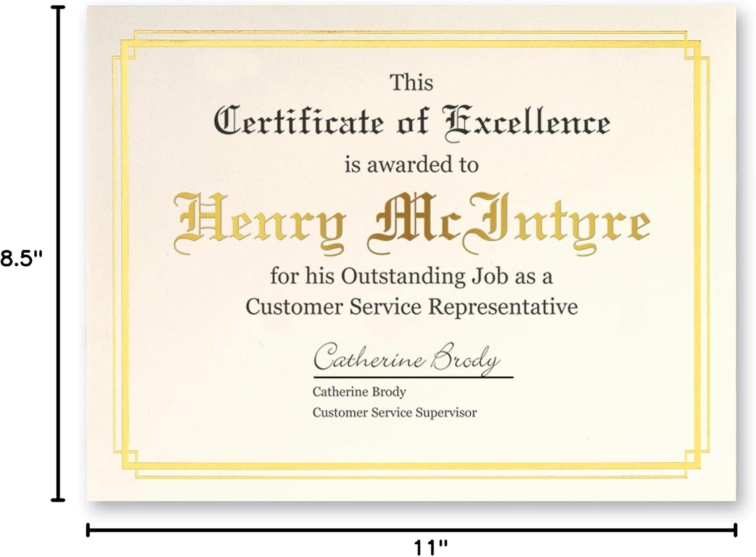 PaperDirect Foil Elegance Specialty Certificates, 50 Sheets of 38lb Cream Paper, 8½" x 11", Double Gold Foil Border, Perfect for Awards, Students, Employees, Volunteers, Course Completion, Diplomas