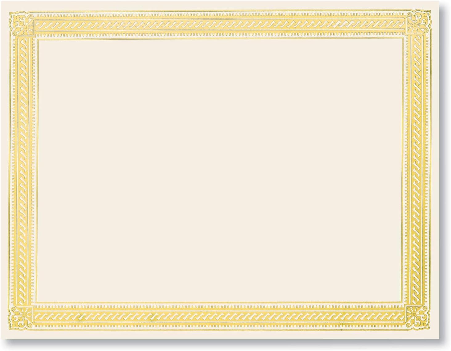 PaperDirect Gold on Cream Elite Specialty Certificates, 8½ x11, Foil Accents, 50 Count, Certificates And Awards Paper, For School, Work, Diplomas & Award Certificates