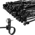 150 Pcs 12 inch Black Zip Ties with Screw Hole, 50LBS Plastic Ties with Screw Holes for Automotive, Fencing & Outdoor Wire Management