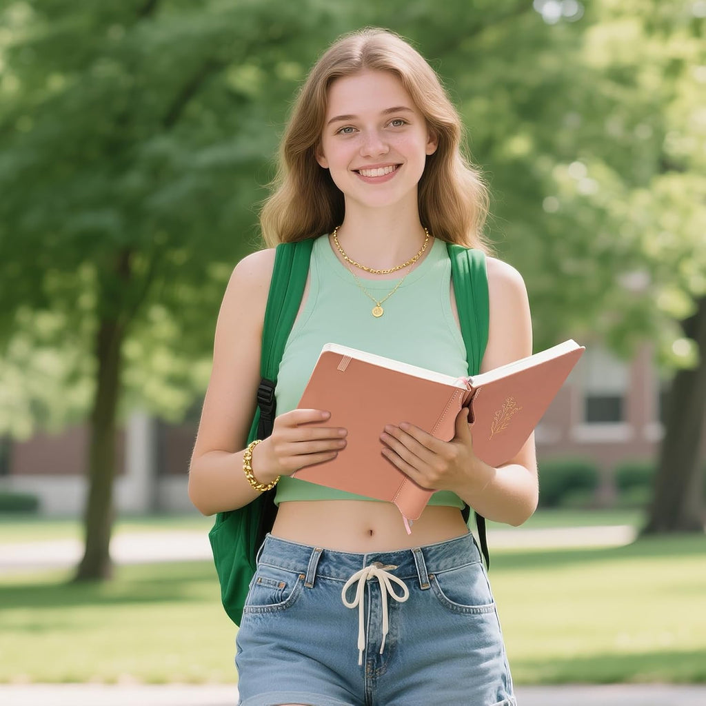 Lined Journal for Women 100 GSM 288 Pages Leather Journals for Writing A5 Hardcover Travel Journals Notebook Gift Set with Pen for Work Daily Writing