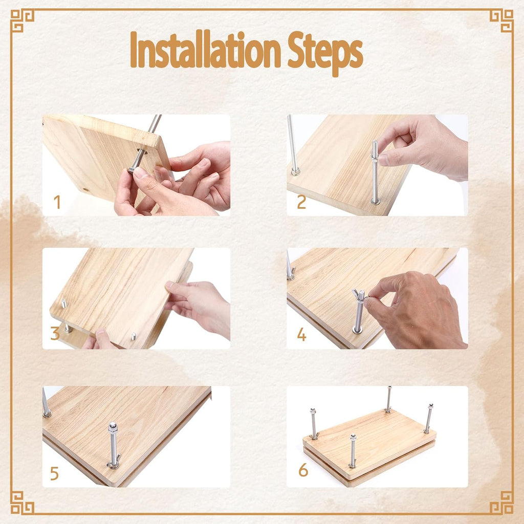 Book Press, Wooden Book Press Bookbinding, Portable Binding Press for Bookbinding, Binding Supplies for DIY Bookbinding Easy Assemble