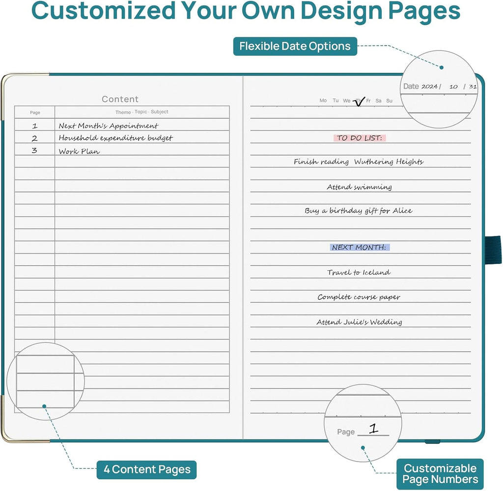 A5 Lined Journal Notebook - 100 GSM Thick Paper, 6 Pack Hardcover Journaling Notebooks for Writing, Work, Travel, School, College Ruled Journals for Women Men, PU Leather Note Books, 5.5”x8.3”