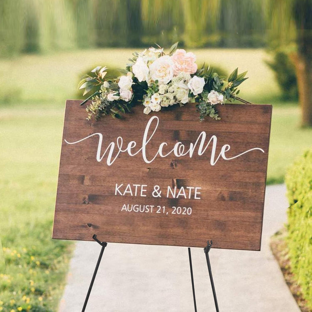 Easel Stand for Sign 63'' Art Easels for Display Wedding Welcome Poster Stand Portable Floor Metal Easel Black 3 Pack