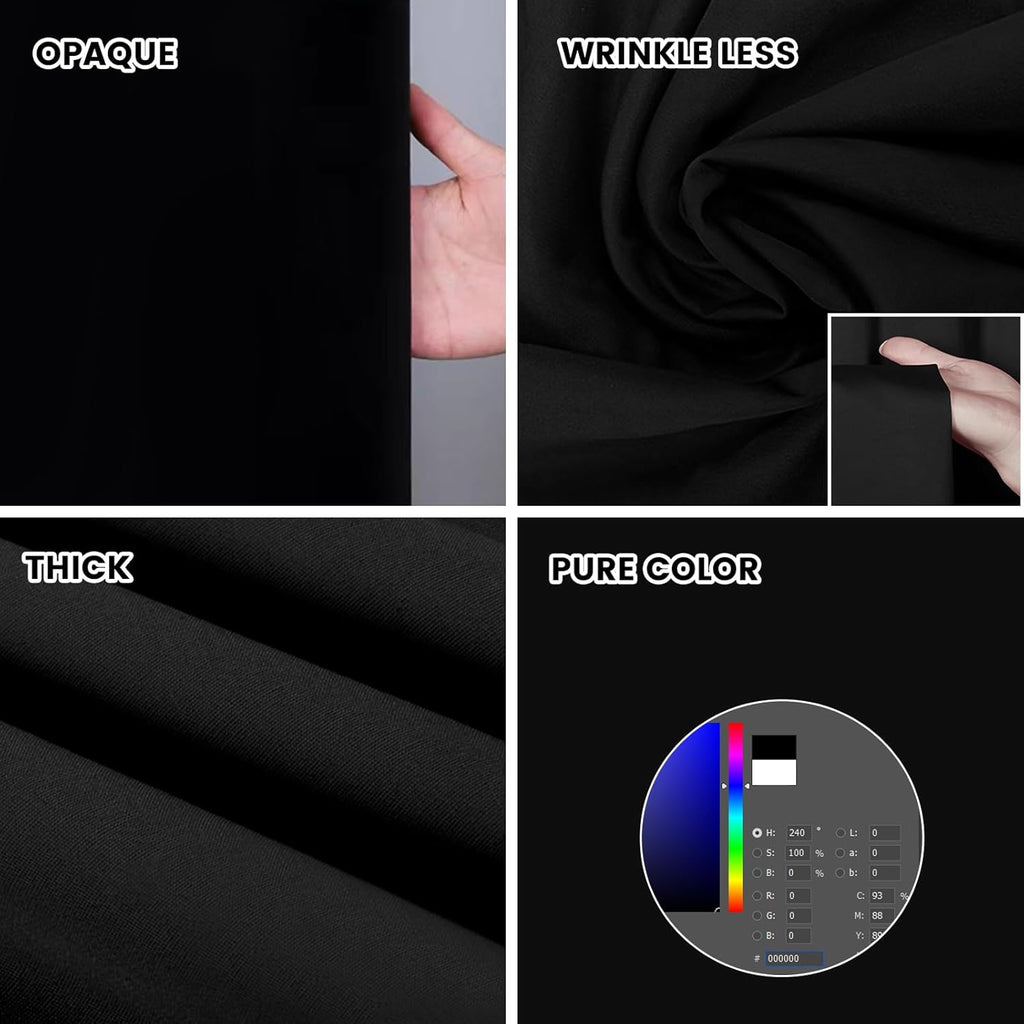 Black Screen Backdrop with Stand Kit, BEIYANG 5 X 6.5 Ft Portable Backdrop Stand Kit with Carrying Bag and 6 Clamps for Photo Shooting, Product Portrait, Video conferences and interviews