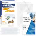 100 Pack 5 Mil Laminating Pouch with Clear Loop 2 1/2" x 4 1/4" Luggage Tag Laminating Pouches with Slot Hole Thermal Laminate Pouch Tags Kit Resealable for Work Permits Pass Cards Student ID Cards