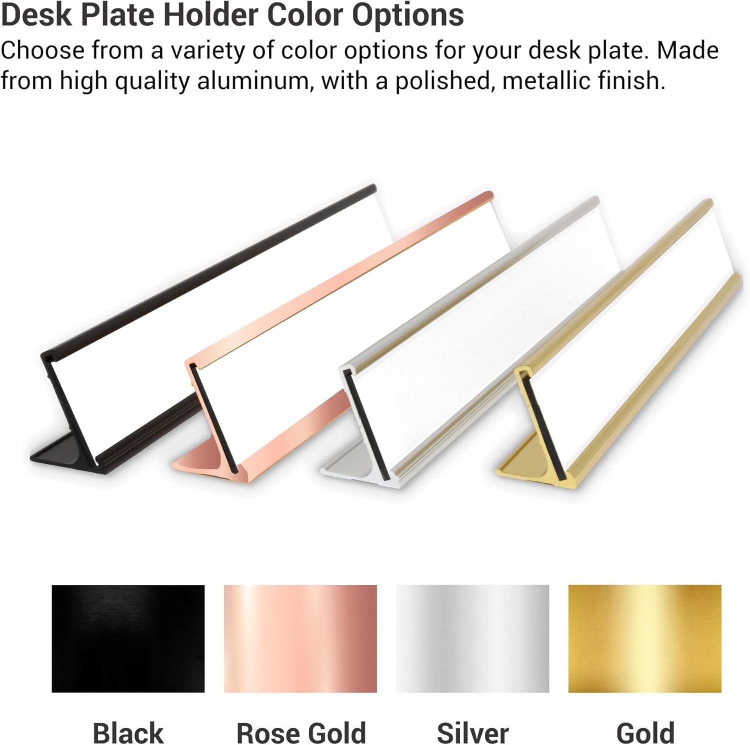 Custom Engraved Desk Plate | Personalized with your Name and Title | Perfect Decor for Office, Business, or Home | Multiple Font and Color Options | 2x8" or 2x10" (Gold w/Black Letters, 2x8")