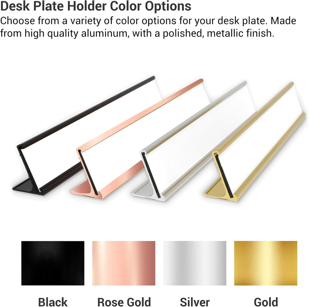 Custom Engraved Desk Plate | Personalized with your Name and Title | Perfect Decor for Office, Business, or Home | Multiple Font and Color Options | 2x8" or 2x10" (Baby Blue w/White Letters, 2x10")