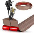 Floor Cord Cover Self Adhesive Cord Hider,10FT Cable Management, Extension Strip Protector for Wires, Prevent Cable Trips for Offices, Gyms, Exhibitions Cavity:0.51"(W) x 0.3"(H) Wood Walnut