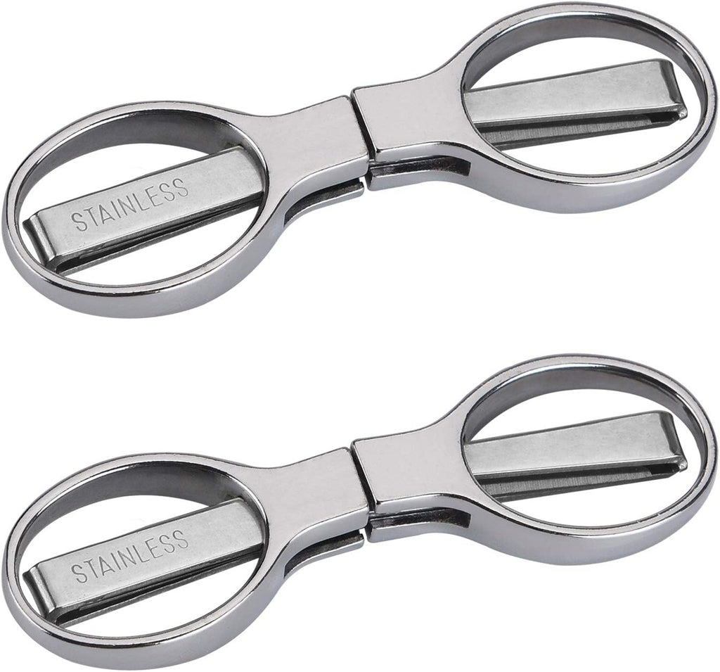 2Pcs Folding Scissors,Portable Stainless Steel Telescopic Cutter, Safety Foldable Pocket Badge Small Scissors for Home, Office, Craft, Sewing, Nurse Accessories, Travel