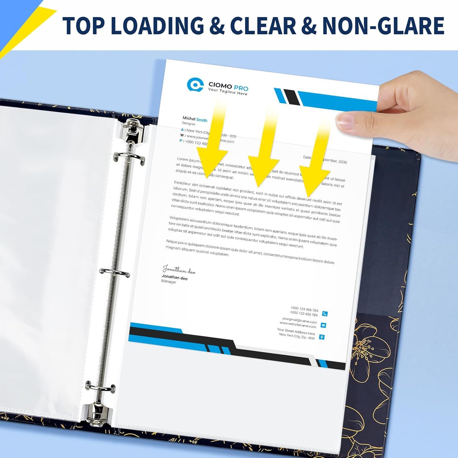 SUNEE Sheet Protectors 500 Packs for 3 Ring Binder, PVC-Free Clear Page Protectors 8.5x11 Inches Plastic Sleeves for Paper, Documents, Photos, Top Loading Binder Sleeves Letter Size