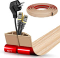 Floor Cord Cover Self Adhesive Cord Hider,10FT Cable Management, Extension Strip Protector for Wires, Prevent Cable Trips for Offices, Gyms, Exhibitions Cavity:0.51"(W) x 0.3"(H) WoodLightyellow