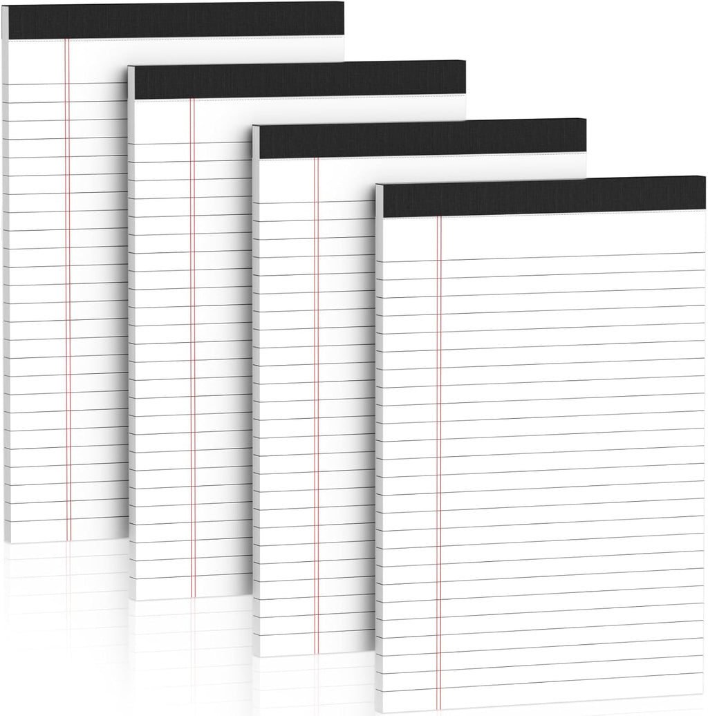 5" x 8" Note Pads 4 Pack of Legal Pads 21lb Notepad College Ruled Legal Pad 30 Sheets Perforated Small Writing Pads Double-Side Printed Pad of Paper for School, College, Office