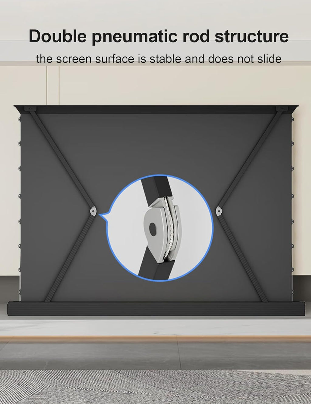 IN&VI Fresnel Motorized Floor Rising Projector Screen for Long/Standard Projector,Motorized Projector Screen 4K/8K Ultra HD 3D Active,ALR Movie Screen for Home Theater,95% Ambient Light Rejecting