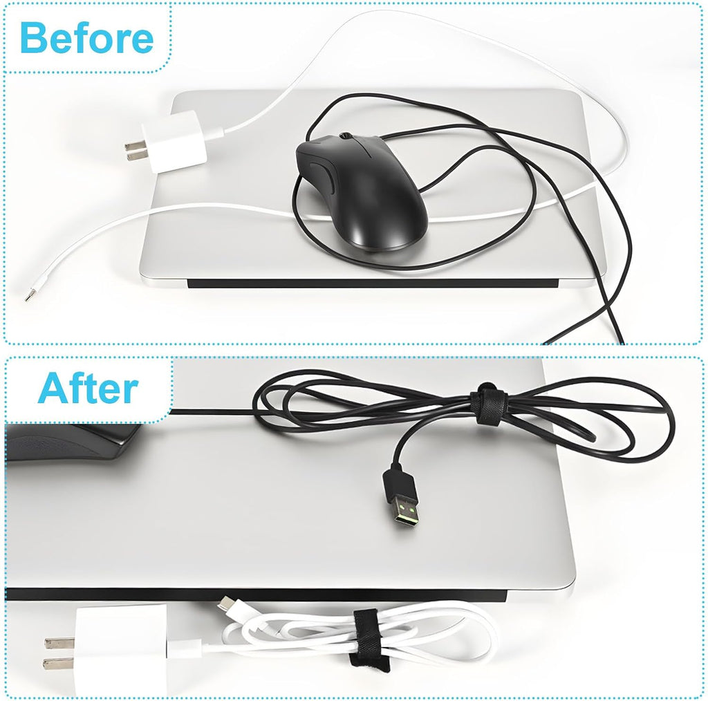 100 6 - in Reusable Velcro Ties: The Versatile Solution for Cable Management, & Ideal for Gardening - Double as Cord Wraps & Gardening Ties