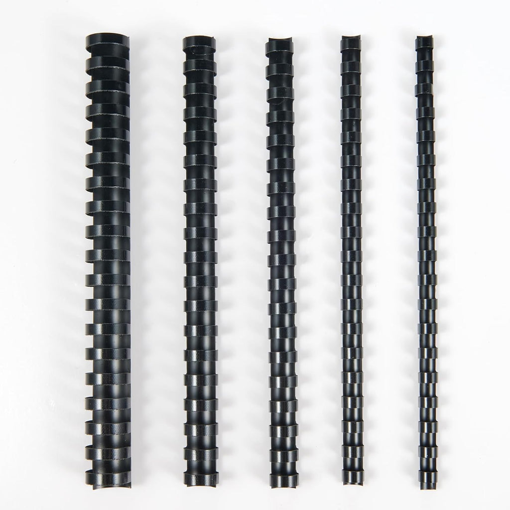 TOTiyea 100 Pack 19 Ring Binding Combs, Multi Sizes, 3/8 Inch, 1/2 Inch, 5/8 Inch, 3/4 Inch, 1 Inch, Letter Size, Black Binding Comb Spines Set
