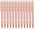 PASISIBICK 12 Pieces Rose Gold Ballpoint Pen with Stylus Tip, 2 in 1 Rose Gold Stylus Pens Stylish Pen, Metal Stylus Pen for Touch Screens, 1.0 mm Black Ink(Pack of 12)