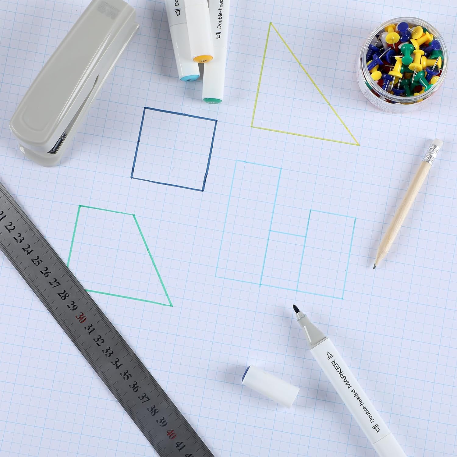 25 Sheets Large Graph Paper 24 X 36 Inch Graph Paper Pad 1 and 1/4inch Ruled Giant Grid Sheet Blueprint Drafting Pad for Engineering Architect Designer Mathematician