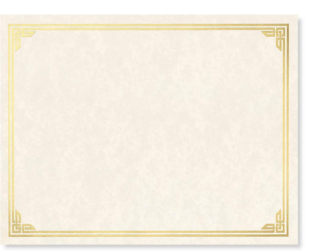 PaperDirect Gold Foil on White Parchment Classic Parchment Specialty Certificates, Foil Accents, 8½ x 11, 50 Count, for School, Work, Diplomas & Award Certificates