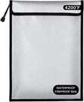 Fireproof Document Bag – Waterproof Fireproof Money Bag for Cash with Zipper, Fireproof Pouch for Important Document Storage | Fireproof Bags for Documents,Money (Silver Gray, Inside Size 15“ x 11")